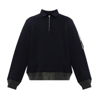 sacai Polo in Spugna Felpata - - Tops - Uomo - Blu - M