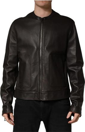 Dolce & Gabbana Biker Jacket - Heren - Leren en Su&egrave;de Jassen - Zwart - 2XL - Leer - Jassen