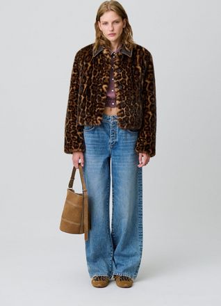 Claudie Pierlot Leopard faux fur coat