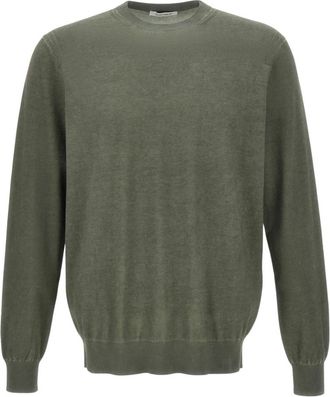 KANGRA Trui met ronde hals van katoen met lange mouwen - Heren - Ronde hals truien - Groen - 3XL - Katoen - Truien & Vesten