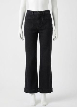 Faherty Stretch Terry Patch Pocket Jeans In Onyx Black
