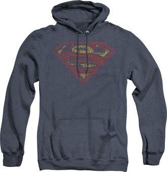 Gildan Superman S Shield Rough Adult Heather Hoodie / Hooded Sweatshirt