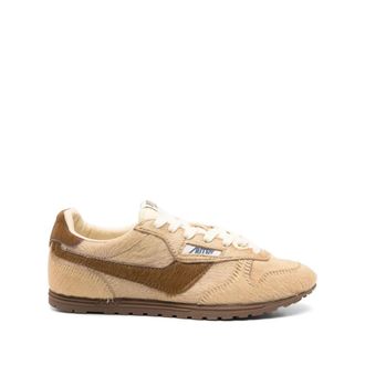 Autry Lage Pony Nylon Sneakers - Dames - Sneakers - Bruin - 40 EU - Nylon - Schoenen