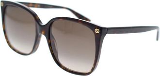 Gucci Rechthoekige Zonnebril - Dames - Zonnebrillen - Bruin - 57 MM - Accessoires