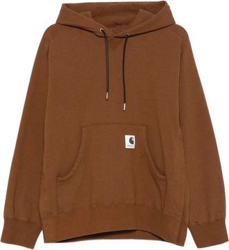 sacai x Carhartt WIP pocketed hoodie - Brown