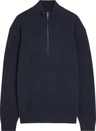 Nn.07 Danny Half-zip Ribbed Knit Jumper - Navy - Xxl