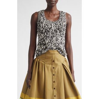 Christopher John Rogers Marled Cotton Sweater Tank in Black Multi at Nordstrom, Size Medium
