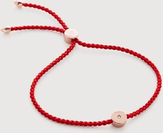 Monica Vinader Rose Gold Lab Grown Diamond Linear Solo Friendship Bracelet Lab Grown Diamond