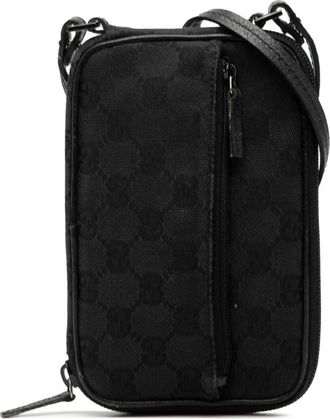 Gucci Pre-owned Cross Body Bags, female, Black, Size: ONE SIZE Pre-owned Canvas Crossbody Bag