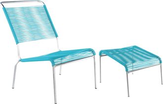 Schubiger M&ouml;bel Spaghetti-Lounger-Hochlehner + Hocker S&auml;ntis