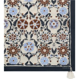 Gerard Darel Silk Garden Bloom Square Scarf in Brown at Nordstrom