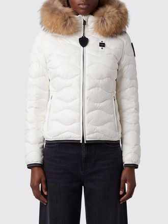 Blauer Water-Repellent Hooded Short Down Jacket with Logo Patch