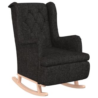 vidaXL Sill&oacute;n Con Patas Mecedoras Madera Caucho Terciopelo Negro Vidaxl