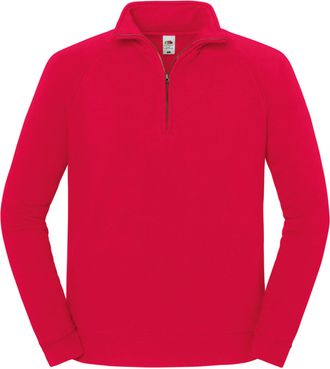 Fruit Of The Loom Fruit of the Loom Heren Iconic Premium Sweatshirt met Quarter Zip (Rood)