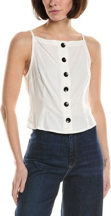 ASTR the Label Astr The Label Button Boatneck Linen-Blend Top