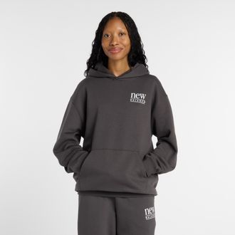 New Balance Kapuzensweatshirt NEW BALANCE, Damen, Gr. XXL, faded schwarz, Obermaterial: 60% Baumwolle, 40% Polyester, normal, Rundhals, Sweatshirts Kapuzensweatsh