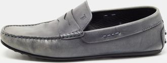 Tod's Tods Grey Leather Penny Loafers