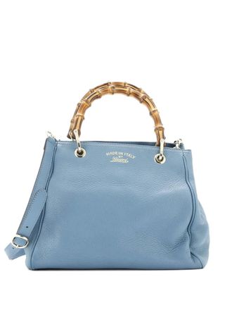 Gucci Bamboo Shopper Leather Small tote bag - Blu