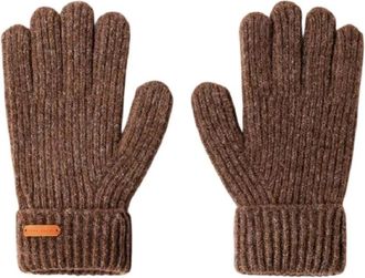 Pepe Jeans London Rib Knit Gloves - Dames - Handschoenen - Bruin - ONE Size - Wol - Accessoires