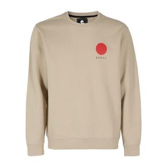 Edwin Japanse Zon Stijlvolle Tee - Heren - Sweatshirts - Beige - S - Katoen - Hoodies & sweatvesten