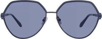 Ferragamo Blue Geometric Ladies Sunglasses SF325S 414 62