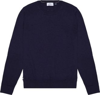 Aquascutum Trui met ronde hals - Heren - Ronde hals truien - Blauw - M - Wol - Truien & Vesten