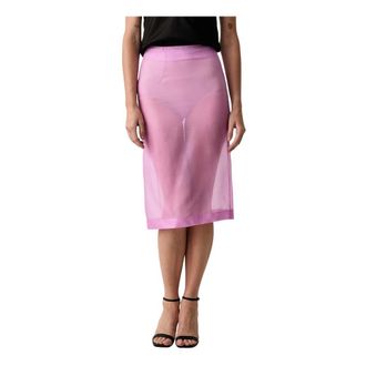 Patrizia Pepe Gonna midi in organza di seta - - Skirts - Donna - Rosa - L