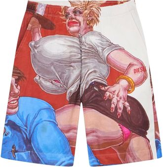 Diesel Zwemshort - Heren - Korte broeken - Rood - Maat: XS Viscose