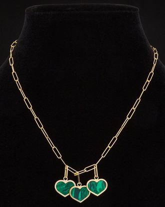 Meshmerise 18K Over Silver Gemstone Paperclip Necklace