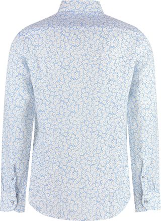 Bastoncino Mens Printed Cotton Shirt - Light Blue