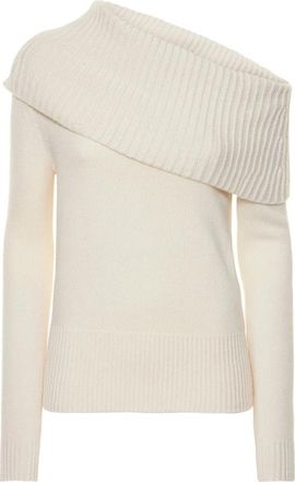 Michael Kors Asymmetrische Coltrui - Dames - Cashmere truien - Wit - S - Kasjmier - Truien & Vesten