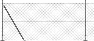 vidaXL Valla De Eslabones De Cadena Con Postes Gris 1 X 10 M Acero Vidaxl