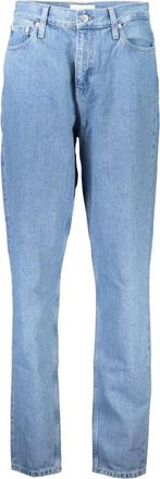 Calvin Klein Denim Mom Jeans Blauw Logo - Dames - Slim Fit Jeans - Blauw - W25 L32 - Denim - Jeans