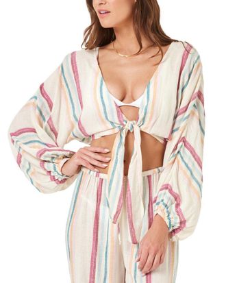 L*Space Reese Linen-Blend Top