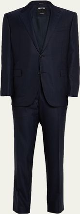 Ermenegildo Zegna Mens Wool Tonal Stripe Two-Piece Suit