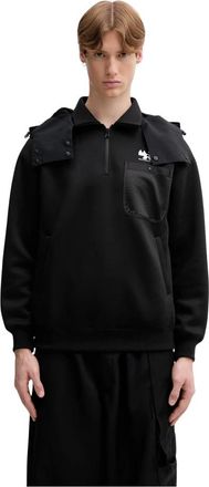 Neighborhood MAP Afneembare Hoodie LS - Heren - Hoodies - Zwart - XL - Polyester - Hoodies & sweatvesten
