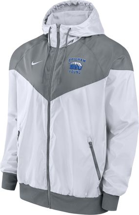 Nike BYU Cougars Nike Mens Windrunner Jacket in White | M62068E168BGYU-WHT