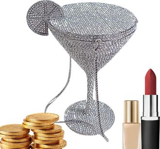 Generic Sparkling Evening Purse - Crystal Embellished Handbag, Elegant Accessory with Secure Closure, Chic Rhinestone Design with Accents, Glam Party Bag for 