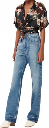 Sessun Procida Short Sleeve Shirt In Black Hibiscus