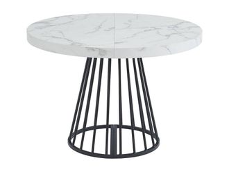 Vente-Unique 2 - 12 Seater Extendable Dining Table In MDF & Steel - White and in Black