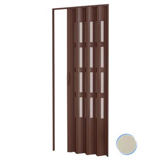 Pinto Puerta Plegable De Interior En Kit Con Vidrios De Pvc Mod. Sonia Marfil 1140 82x210 Cm