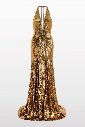 Jenny Packham Lisette Sequin-Embellished Maxi Dress in Bronze at Nordstrom, Size 10 Uk
