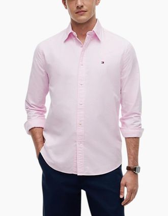 Tommy Hilfiger Mens TOMMY HILFIGER Mens Shirts Regular Fit Top - Pink - Size: 38/Regular