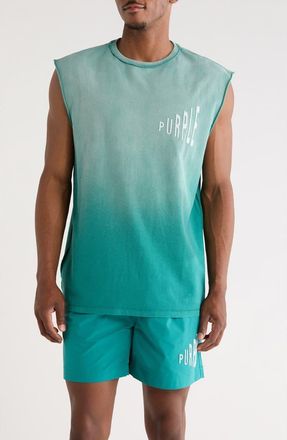Purple Distressed Sleeveless Graphic T-Shirt in Green at Nordstrom, Size Xx-Large
