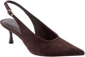 Marc Fisher Reynna Pointed Toe Slingback Pump in Dark Brown Suede at Nordstrom Rack, Size 6.5