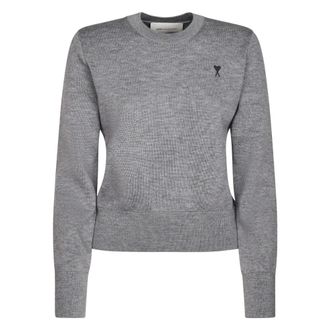 Ami Jersey de cuello redondo Quota con Ami de Coeur - Knitwear - Mujer - Gris - XS