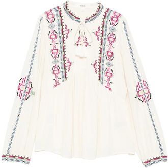 BA&SH Embroidered Tassel Blouse