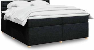 vidaXL Vidaxl - Cama Box Spring Con Colch&oacute;n Tela Negro 200x200 Cm