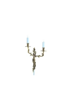 Netlighting Louis Polished Brass Candle Wall Lamp in Yellow