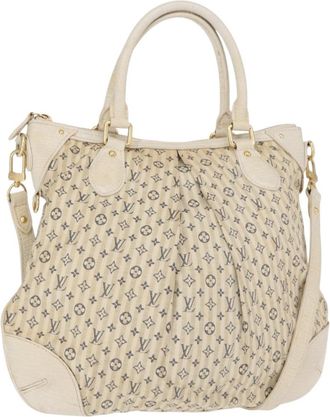 Louis Vuitton Marina Handbag Mini Lin Croisette Beige Canvas Handbag (Pre-Owned)